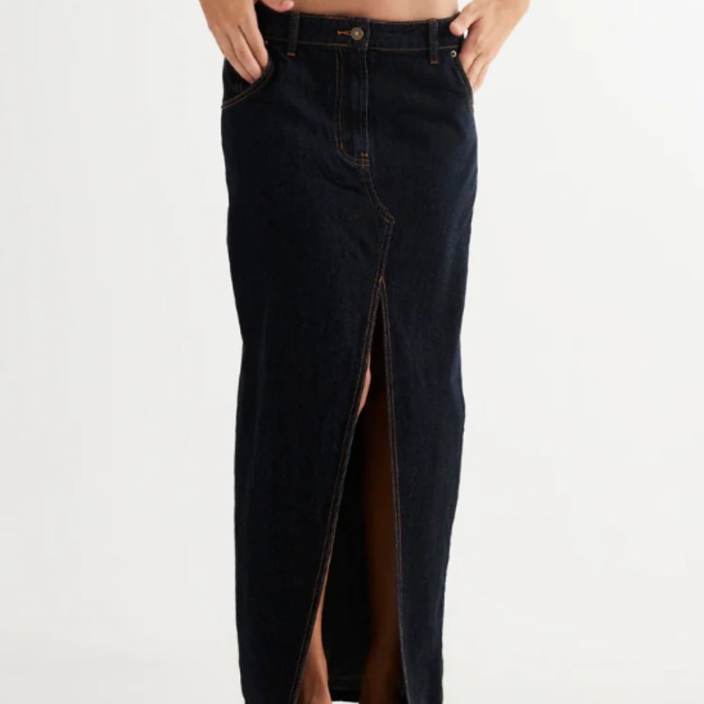 Denim Midi Skirt